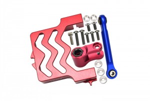 GPM TXMS024N ALUMINUM SERVO MOUNT W/ ALUMINUM TIE ROD - 25T ALUMINUM SERVO HORN TRAXXAS RC 1/10 4WD MAXX MONSTER TRUCK 89076 - RED - TXMS024N-R