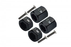 GPM MYT010/75125 ALUMINUM F&R HEX ADAPTERS AXIAL RACING 1/18 YETI JR SCORE TROPHY TRUCK AX90052 - MYT010/75125-BK