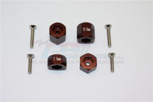 GPM MYT010/75125 ALUMINUM F&R HEX ADAPTERS AXIAL RACING 1/18 YETI JR SCORE TROPHY TRUCK AX90052 - BROWN - MYT010/75125-BR