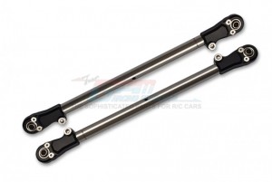 GPM SB014SN-B STAINLESS STEEL ADJUSTABLE REAR UPPER CHASSIS LINK TIE RODS TEAM LOSI RC 1/6 4WD SUPER BAJA REY 4X4 DESERT TRUCK - BLACK - SB014SN-BK