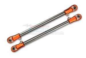 GPM SB014SN-B STAINLESS STEEL ADJUSTABLE REAR UPPER CHASSIS LINK TIE RODS TEAM LOSI RC 1/6 4WD SUPER BAJA REY 4X4 DESERT TRUCK - ORANGE - SB014SN-OR