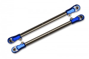 GPM SB2014SN STAINLESS STEEL ADJUSTABLE REAR UPPER CHASSIS LINK TIE RODS TEAM LOSI 1/6 4WD SUPER BAJA REY 2.0 BRUSHLESS DESERT TRUCK LOS05021 - BLUE - SB2014SN-B