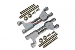 GPM TXMW054F/RS LUMINUM SUPPORTING MOUNT WITH FRONT / REAR SUSPENSION ARMS TRAXXAS RC 1/10 4WD MAXX W/WIDE MAXX MONSTER TRUCK 89086 - SILVER - TXMW054F/RS-S