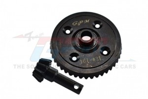 GPM SLE1200S-BK ALLOY STEEL DIFF BEVEL GEAR 43T & PINION GEAR 10T TRAXXAS 1/8 4WD SLEDGE MONSTER TRUCK 95076-4 - SLE1200S-BK