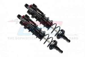 GPM SLE128F/L ALUMINUM 6061-T6 FRONT L-SHAPE PIGGY BACK ADJUSTABLE SPRING DAMPERS 128mm TRAXXAS 1/8 4WD SLEDGE MONSTER 95076-4 - BLACK - SLE128F/L-BK-BK
