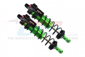 GPM SLE128F/L ALUMINUM 6061-T6 FRONT L-SHAPE PIGGY BACK ADJUSTABLE SPRING DAMPERS 128mm TRAXXAS 1/8 4WD SLEDGE MONSTER 95076-4 - GREEN - SLE128F/L-G-BK