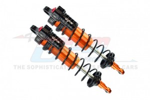 GPM SLE128F/L ALUMINUM 6061-T6 FRONT L-SHAPE PIGGY BACK ADJUSTABLE SPRING DAMPERS 128mm TRAXXAS 1/8 4WD SLEDGE MONSTER 95076-4 - ORANGE - SLE128F/L-OR-BK
