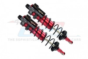 GPM SLE128F/L ALUMINUM 6061-T6 FRONT L-SHAPE PIGGY BACK ADJUSTABLE SPRING DAMPERS 128mm TRAXXAS 1/8 4WD SLEDGE MONSTER 95076-4 - RED - SLE128F/L-R-BK
