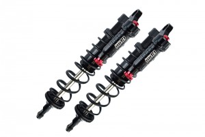 GPM SLE143R/L ALUMINUM 6061-T6 REAR L-SHAPE PIGGY BACK ADJUSTABLE SPRING DAMPERS 143mm TRAXXAS 1/8 4WD SLEDGE MONSTER 95076-4 - SLE143R/L-BK-BK