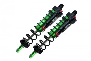 GPM SLE143R/L ALUMINUM 6061-T6 REAR L-SHAPE PIGGY BACK ADJUSTABLE SPRING DAMPERS 143mm TRAXXAS 1/8 4WD SLEDGE MONSTER 95076-4 - GREEN - SLE143R/L-G-BK