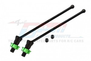 GPM TXM8190F/RNL MEDIUM CARBON STEEL FRONT/REAR CVD SHAFT WITH ALUMINIUM HEX ADAPTER FOR TRAXXAS X-Maxx 8S WideMaxx MONSTER - GREEN - TXM8190F/RNL-G