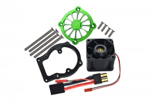 GPM SLE018FAN ALUMINUM 6061-T6 MOTOR HEATSINK WITH COOLING FAN TRAXXAS 1/8 4WD SLEDGE MONSTER TRUCK 95076-4 - SLE018FAN-G