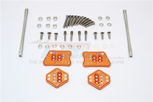 ALUMINIUM FRONT & REAR ADJUSTABLE MOUNT FOR ORIGINAL SHOCK TOWER  -  AXIAL SCX10 II - Orange - SCX2029FRO-OR