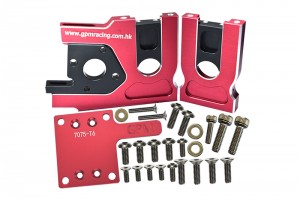 GPM SLE038A ALUMINUM 7075-T6 QUICK RELEASE MOTOR BASE 1/8 TRAXXAS SLEDGE MONSTER 95076-4 - RED/BLACK - SLE038A-R-BK