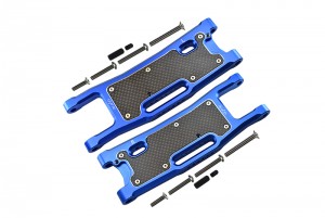 GPM SLE056N ALUMINIUM 6061-T6 REAR LOWER ARMS CARBON FIBRE DUST-PROOF PROTECTION PLATE TRAXXAS 1/8 4WD SLEDGE MONSTER TRUCK 95076-4 - BLUE - SLE056N-B