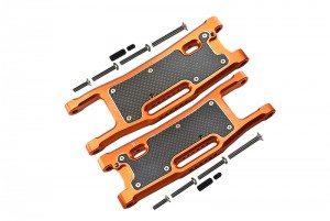 GPM SLE056N ALUMINIUM 6061-T6 REAR LOWER ARMS CARBON FIBRE DUST-PROOF PROTECTION PLATE TRAXXAS 1/8 4WD SLEDGE MONSTER TRUCK 95076-4 - SLE056N-OR