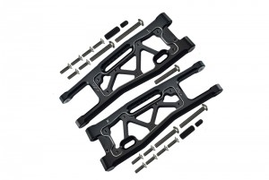 GPM SLE055 ALUMINIUM 6061-T6 FRONT LOWER ARMS TRAXXAS 1/8 4WD SLEDGE MONSTER TRUCK 95076-4 - BLACK - SLE055-BK