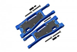 GPM SLE055N ALUMINIUM 6061-T6 FRONT LOWER ARMS CARBON FIBRE DUST-PROOF PROTECTION PLATE 1/8 TRAXXAS 4WD SLEDGE MONSTER TRUCK 95076-4 - BLUE - SLE055N-B