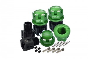 GPM SLE10A+6.5MM ALUMINUM 7075-T6 HEX ADAPTERS (+6.5mm ) AND WHEEL LOCK TRAXXAS 1/8 4WD SLEDGE MONSTER TRUCK / E-REVO / MAXX - GREEN - SLE10A+6.5MM-G