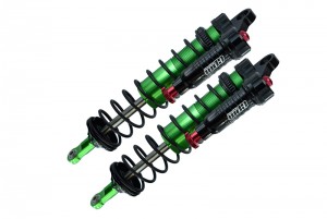 GPM SLE128F/LA ALUMINUM 6061-T6 FRONT L-SHAPE EMULATION PIGGY BACK (BUILT-IN PISTON SPRING) SPRING DAMPERS 128mm TRAXXAS-1/8 4WD SLEDGE MONSTER TRUCK 95076-4 - GREEN - SLE128F/LA-G-BK