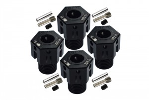 GPM SLE010+6.5MM ALUMINUM 7075-T6 HEX ADAPTERS +6.5mm TRAXXAS 1/8 4WD SLEDGE MONSTER TRUCK 95076-4 - SLE010+6.5MM-BK