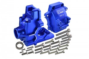 GPM SLE012 ALUMINUM 7075-T6 FRONT / REAR GEAR BOX TRAXXAS RC 1/8 4WD SLEDGE MONSTER TRUCK 95076-4 - BLUE - SLE012-B
