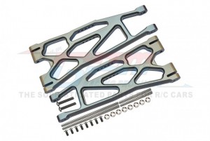 GPM TXM055F/RL ALUMINIUM 6061-T6 FRONT/REAR EXTENDED LOWER ARMS WIDEMAXX #7895 TRAXXAS 1/5 ELECTRIC 4WD X-MAXX 8S MONSTER TRUCK - GUN SILVER - TXM055F/RL-GS