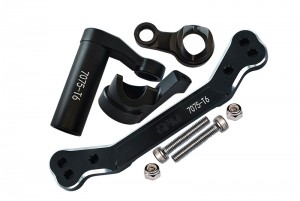 GPM SLE048A ALUMINUM 7075-T6 STEERING ASSEMBLY W/ STEERING PLATE TRAXXAS RC 1/8 4WD SLEDGE MONSTER TRUCK 95076-4 - BLACK - SLE048A-BK