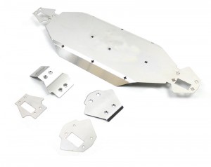 STAINLESS STEEL CHASSIS PROTECTION PLATE WITH FRONT & REAR BUMPER For LOSI 1/10 4WD LASERNUT TENACITY ULTRA 4 ROCK RACER LOS03028 - LU4SP1