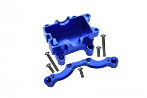 GPM TT028 ALLOY FRONT DAMPER PLATE W/ GEAR BOX For TAMIYA 1/10 TT01 RC CAR - BLUE - TT028-B