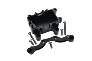 GPM TT028 ALLOY FRONT DAMPER PLATE W/ GEAR BOX For TAMIYA 1/10 TT01 RC CAR - BLACK - TT028-BK