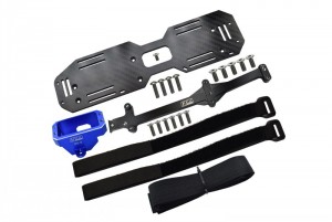 GPM GSLE0126A ALUMINIUM 7075-T6 SERVO MOUNT AND CARBON FIBER BATTERY COMPARTMENT TRAXXAS 1/8 4WD SLEDGE MONSTER TRUCK 95076-4 - GSLE0126A-B