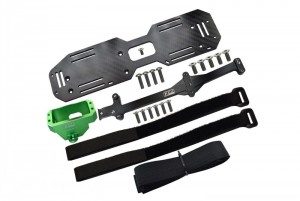 GPM GSLE0126A ALUMINIUM 7075-T6 SERVO MOUNT AND CARBON FIBER BATTERY COMPARTMENT TRAXXAS 1/8 4WD SLEDGE MONSTER TRUCK 95076-4 - GREEN - GSLE0126A-G