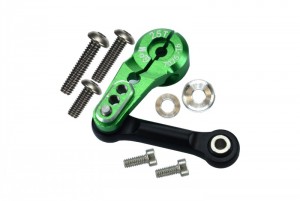 GPM SLE16025TN ALUMINUM 7075-T6 TIE ROD 25T SERVO HORN ( SILVER INLAY VERSION ) TRAXXAS-1/8 4WD SLEDGE MONSTER TRUCK 95076-4 - GREEN - SLE16025TN-G
