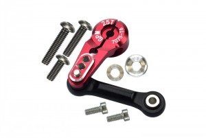 GPM SLE16025TN ALUMINUM 7075-T6 TIE ROD 25T SERVO HORN ( SILVER INLAY VERSION ) TRAXXAS-1/8 4WD SLEDGE MONSTER TRUCK 95076-4 - RED - SLE16025TN-R