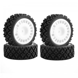 28mm Rubber Tire & ABS Rim Set For 1/10 TAMIYA XV-01 XV-02 Buggy Truck - XV01-T01