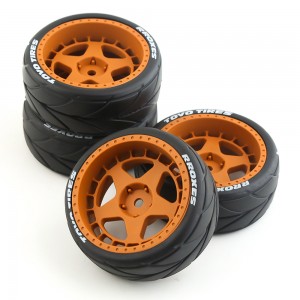 26mm Rubber Tire & ABS Rim Set For 1/10 TAMIYA XV-01 TT02 Car - XV01-TA01/BR