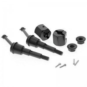 Alu Wheel Hub HD CVD Set For TAMIYA 1/24 RC MINI LUNCH BOX SW-01 57409 57412 - SW01-01/BK