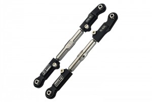 GPM SLE162S ALUMINUM 7075-T6 STAINLESS STEEL ADJUSTABLE FRONT STEERING TIE ROD 9549 TRAXXAS 1/8 4WD SLEDGE MONSTER TRUCK 95076-4 - BLACK - SLE162S-BK