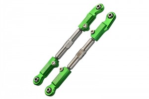 GPM SLE162S ALUMINUM 7075-T6 STAINLESS STEEL ADJUSTABLE FRONT STEERING TIE ROD 9549 TRAXXAS 1/8 4WD SLEDGE MONSTER TRUCK 95076-4 - GREEN - SLE162S-G
