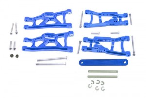 RCMODEL SLA2WD-5455/BU ALUMINIUM FRONT & REAR LOWER SUSPENSION ARM W/ TIE BAR 1/10 TRAXXAS SLASH 2WD RUSLTER BANDIT CAR - BLUE - SLA2WD-5455/BU