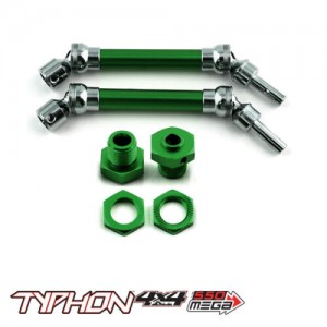 ALU FRONT / REAR CVD Drive Shaft 1/8 ARRMA Typhon V3 3S BLX Mega 550 Buggy ARA4206V3 - GREEN - TYO-001/GY