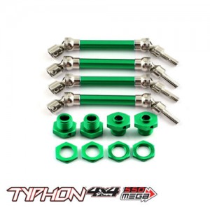 ALU FRONT & REAR CVD Drive Shaft 1/8 ARRMA Typhon V3 3S BLX Mega 550 Buggy ARA4206V3 - GREEN - TYO-002/GY