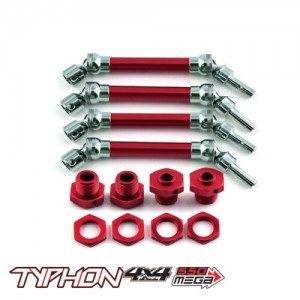 ALU FRONT & REAR CVD Drive Shaft 1/8 ARRMA Typhon V3 3S BLX Mega 550 Buggy ARA4206V3 - RED - TYO-002/RE