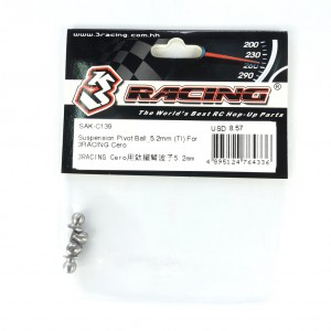 3RACING SAK-C139 SUSPENSION PIVOT BALL_5.2MM (TI) 1/10 RC SAKURA CERO ULTRA TOURING CAR - SAK-C139