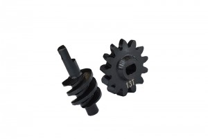 GPM CARBON STEEL OVERDRIVE DIFFERENTIAL WORM GEAR SET 12/13/14/16T AXIAL RC 1/24 4WD SCX24 CRAWLER - SCX2413TS-BK