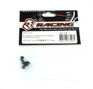 3RACING SAK-C114 Suspension Pivot Ball 4.8mm( Steel ) For 1/10 RC Cero Ultra Touring Car - SAK-C114