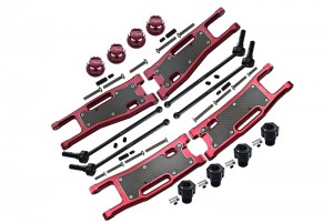 GPM Full Suspension Set With Steel CVD For TRAXXAS 1/8 4WD SLEDGE MONSTER TRUCK 95076-4 - RED - SLE55561033-R