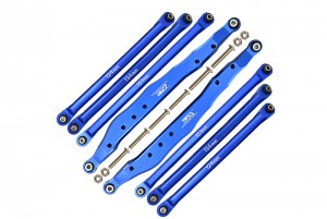 GPM RBX01449FR ALUMINUM FRONT & REAR UPPER & LOWER CHASSIS LINKS AXIAL RACING 1/10 4WD RBX10 RYFT BRUSHLESS ROCK BOUNCER AXI03005 - BLUE - RBX01449FR-B
