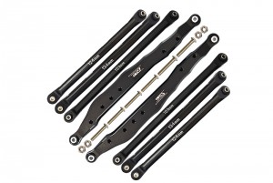 GPM RBX01449FR ALUMINUM FRONT & REAR UPPER & LOWER CHASSIS LINKS AXIAL RACING 1/10 4WD RBX10 RYFT BRUSHLESS ROCK BOUNCER AXI03005 - BLACK - RBX01449FR-BK